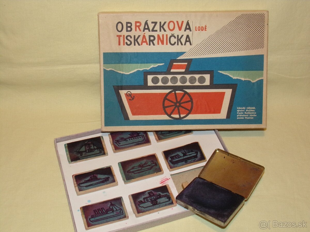 Retro detské PEČIATKY LODE - obrázková tlačiarnička - 4