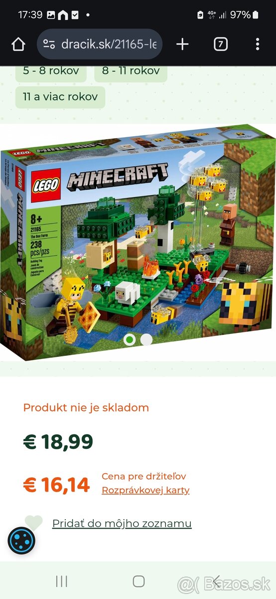 Lego Minecraft rozne druhy - 4