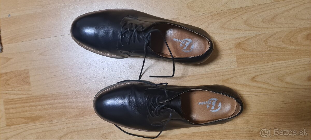 Kožené poltopánky čierne čierna - 4