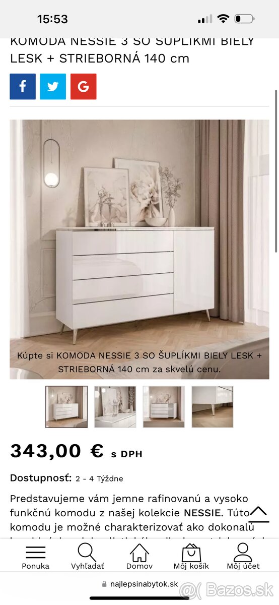 NOVÁ Komoda - 140cm - 4