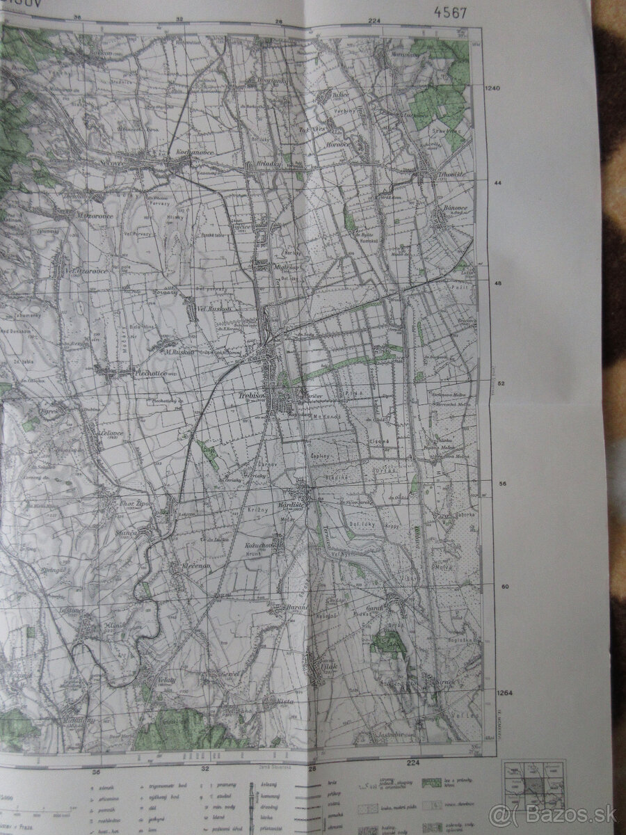 Mapa Trebišov, Vyš. Myšľa, Sečovce, Veľké Ozorovce 1936 - 4