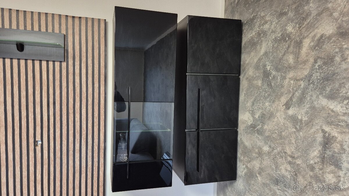 ☀️Obývacia stena lesklej čiernej farby ☀️ - 4