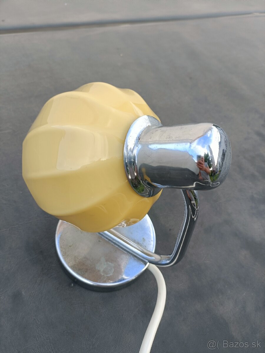 STOLNÍ LAMPA ART DECO - CHROM + SKLO napako - 4