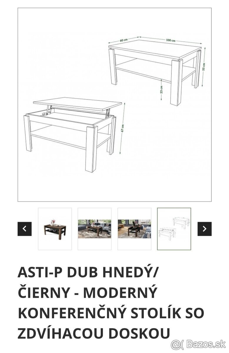 Výškovo nastaviteľný konferenčný stolík - 4