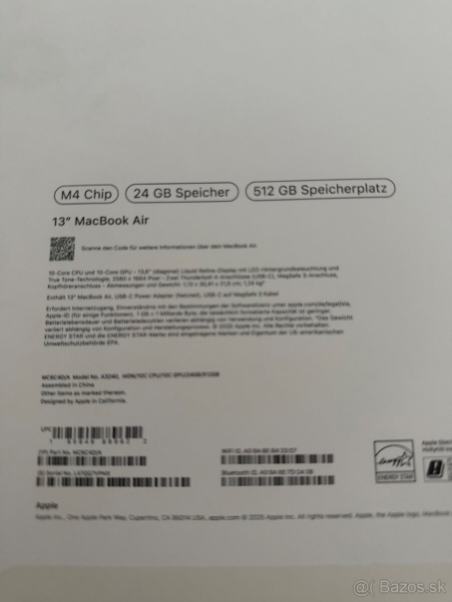 MacBook Air M4 24/512gb len odbalený - 4