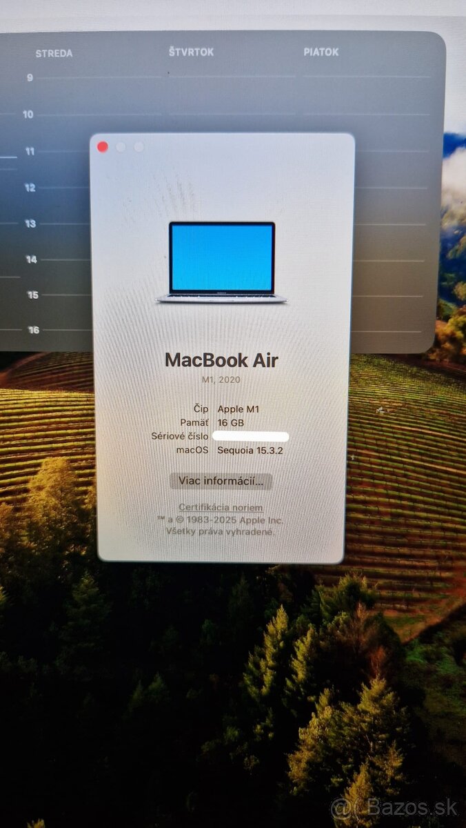 Predám - MacBook Air M1 13", 16GB, 256GB SSD - 4