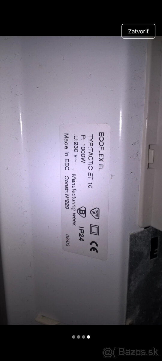 elektrický konvertor radiador Ecoflex 1000W a 2000W - 4