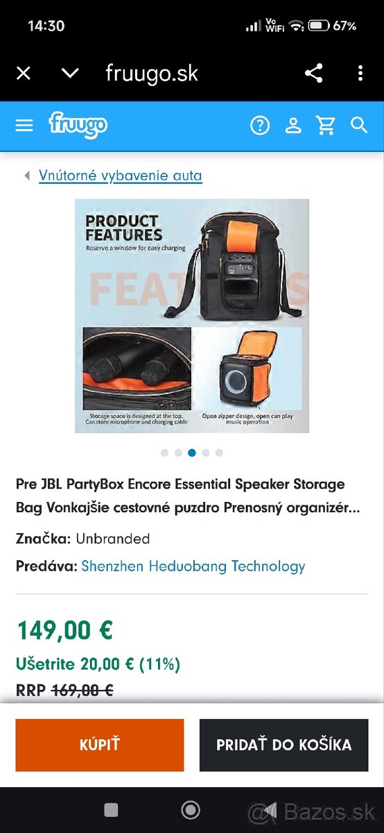 Predám case taška puzdro prenosný obal JBL encore partybox - 4