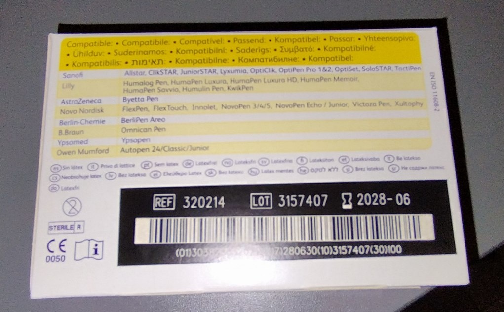 Inzulínové ihly 0,3mm - 4