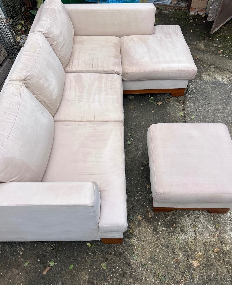 Rohová sedačka + taburetka - 4