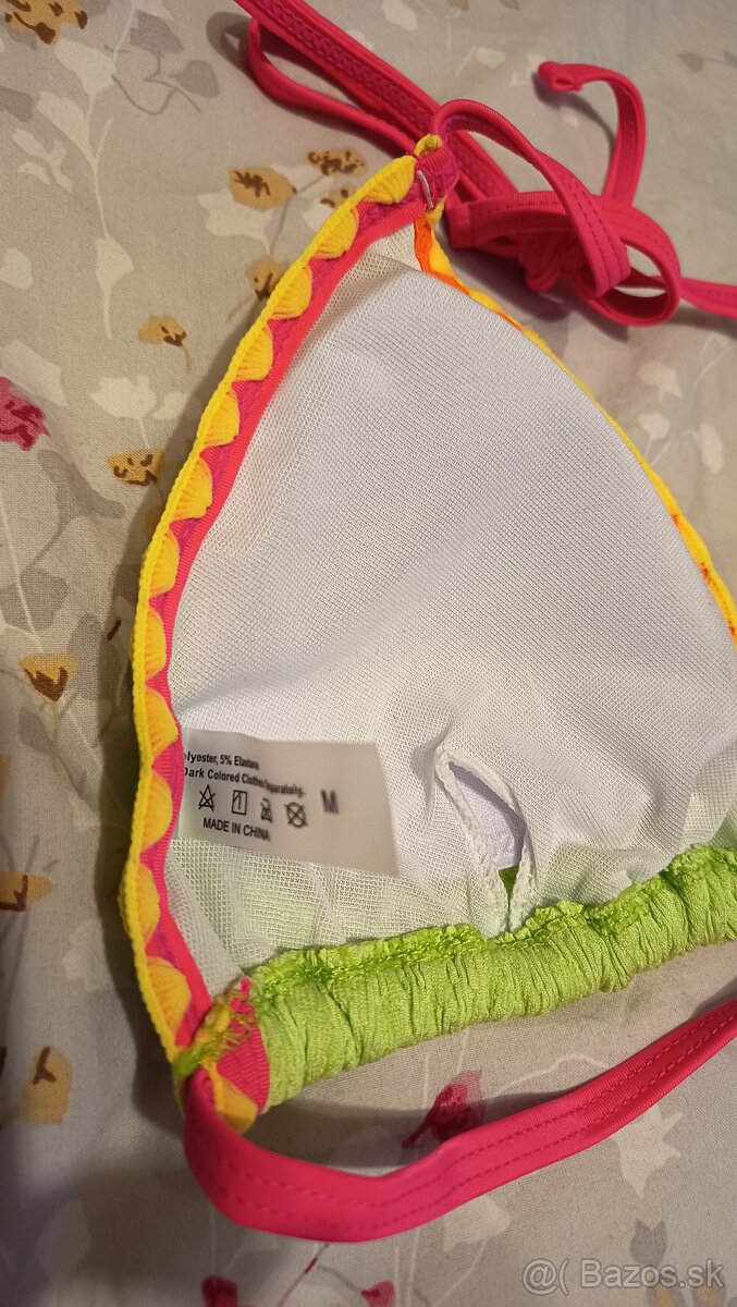 Dámske plavky nové veľkosť M zeleno ružové - 4