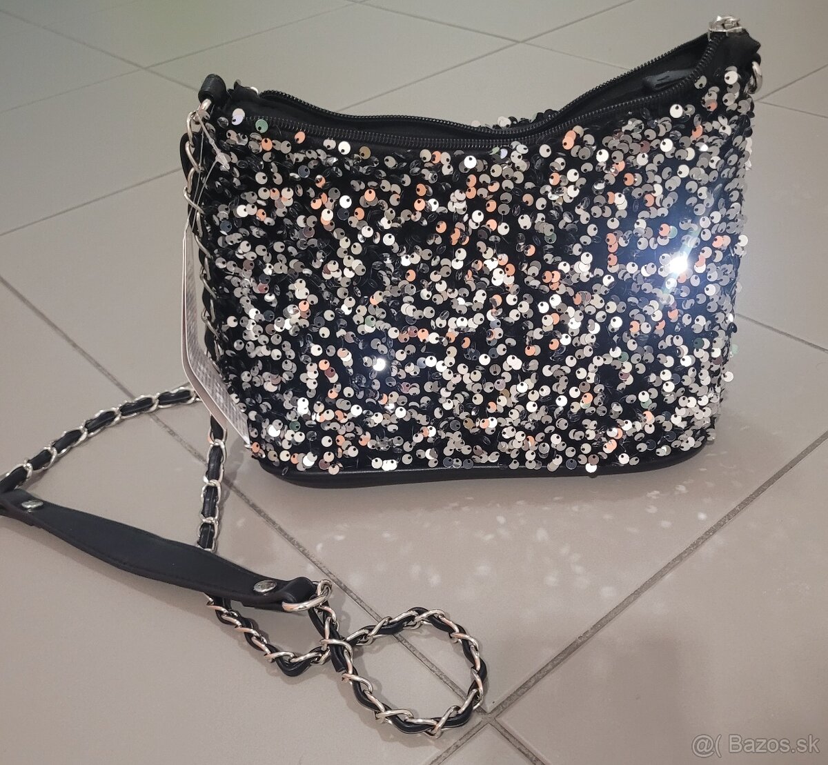 Strieborne lodicky + flitrovana kabelka - 4