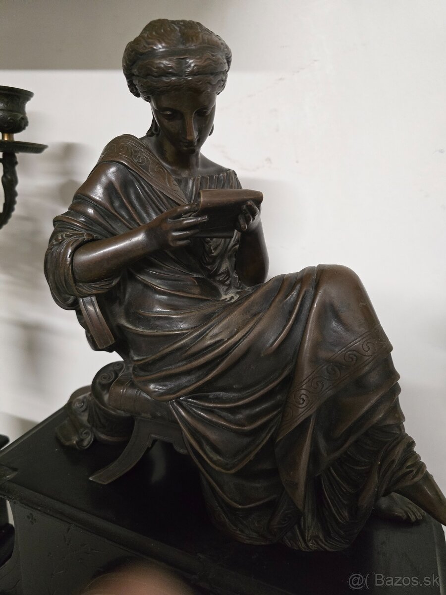 Krbove hodiny a svietniky bronz - 4