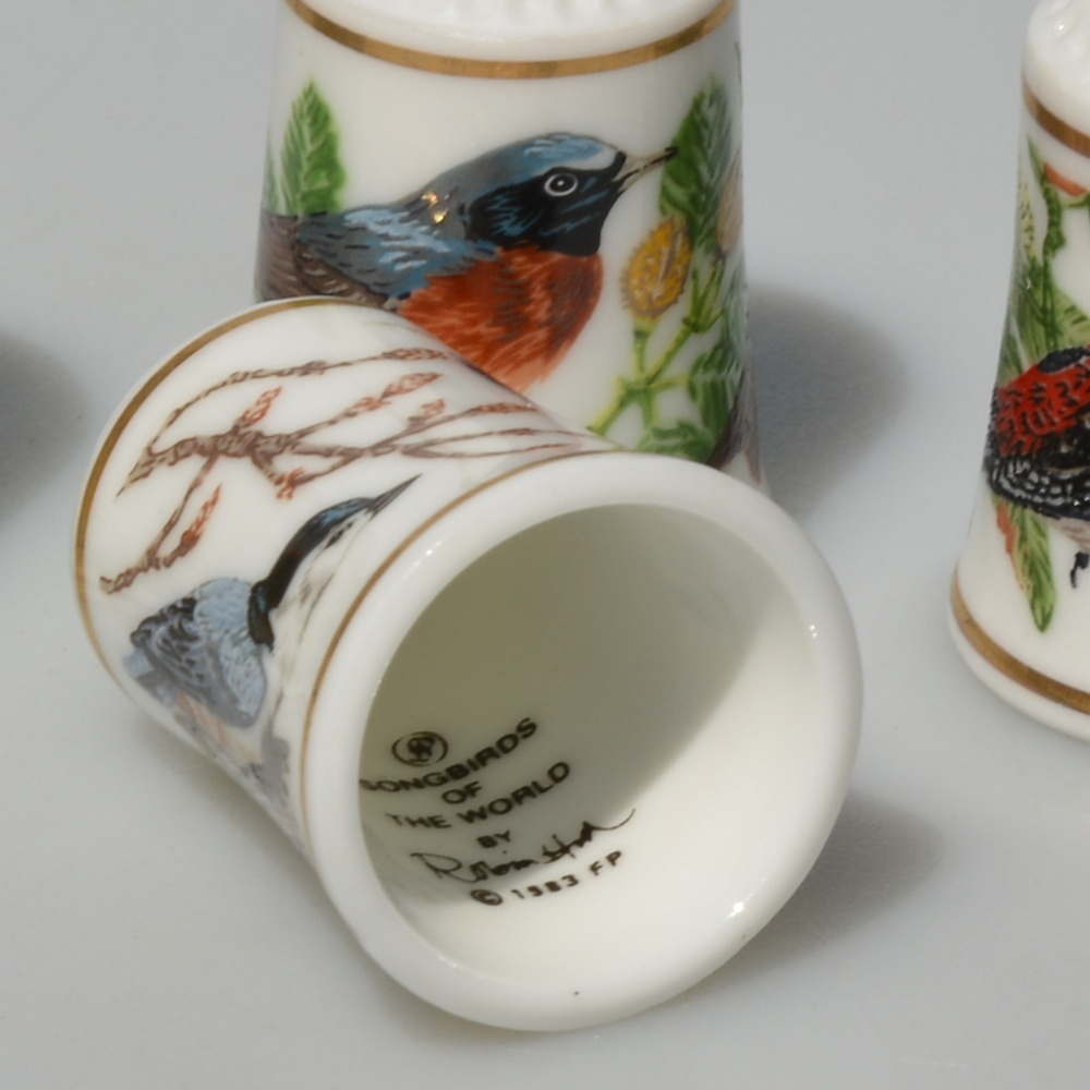 Sada 5 ks Porcelánové náprstky - Spevavé vtáky - 4