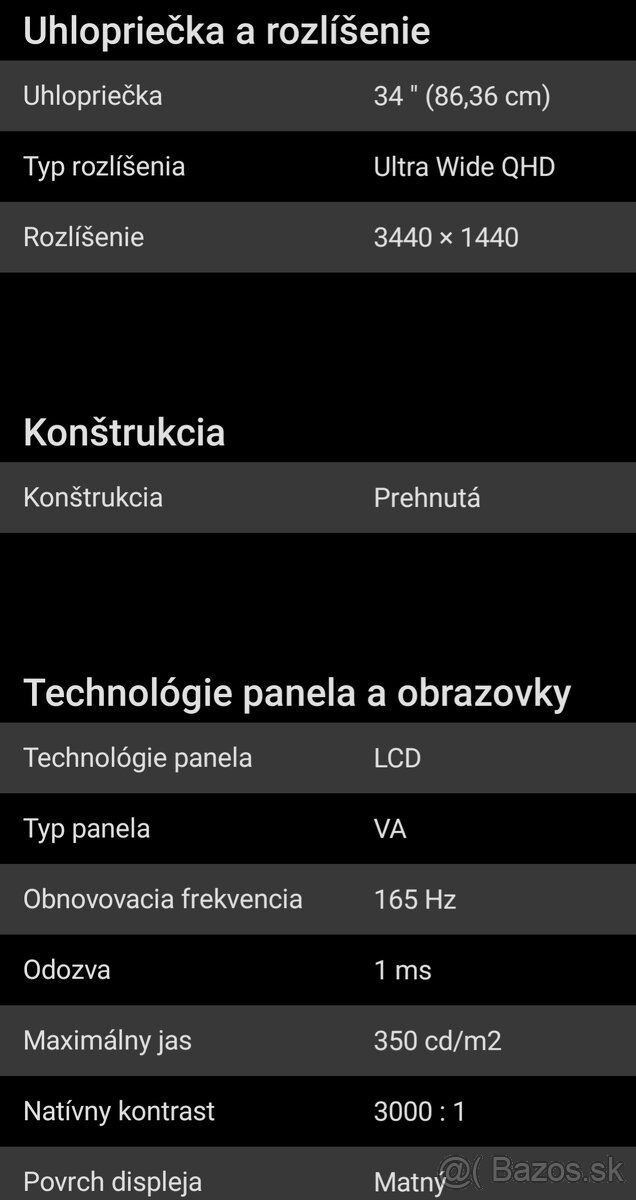 34" Dahua LM34-E330C - 4