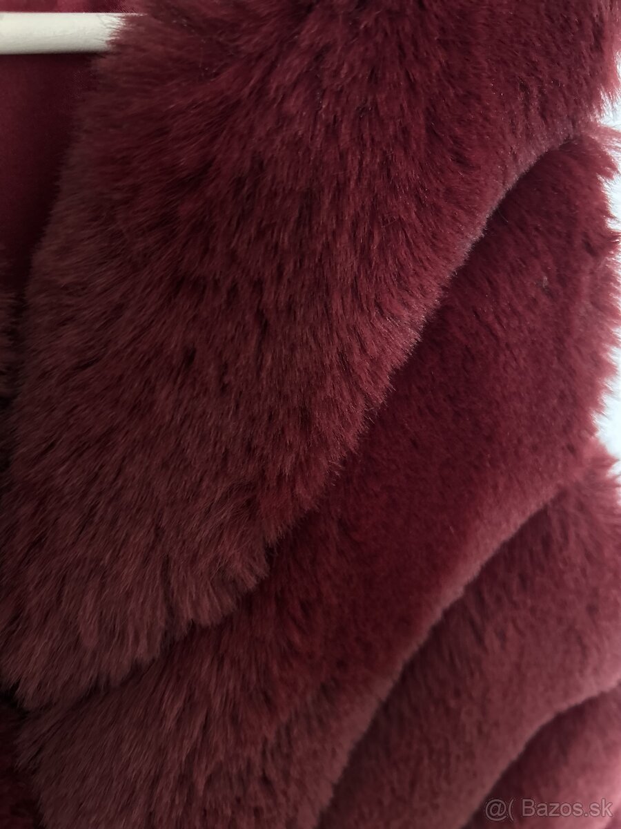 Bordova kožušinova vesta - 4