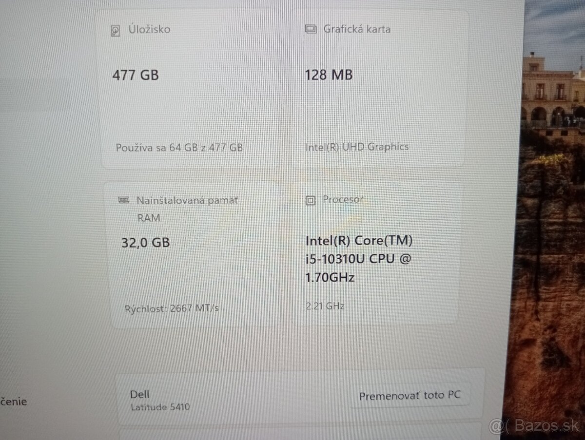 predám Dell Latitude 5410 , Intel core i5 , ssd , 32gb ram - 4