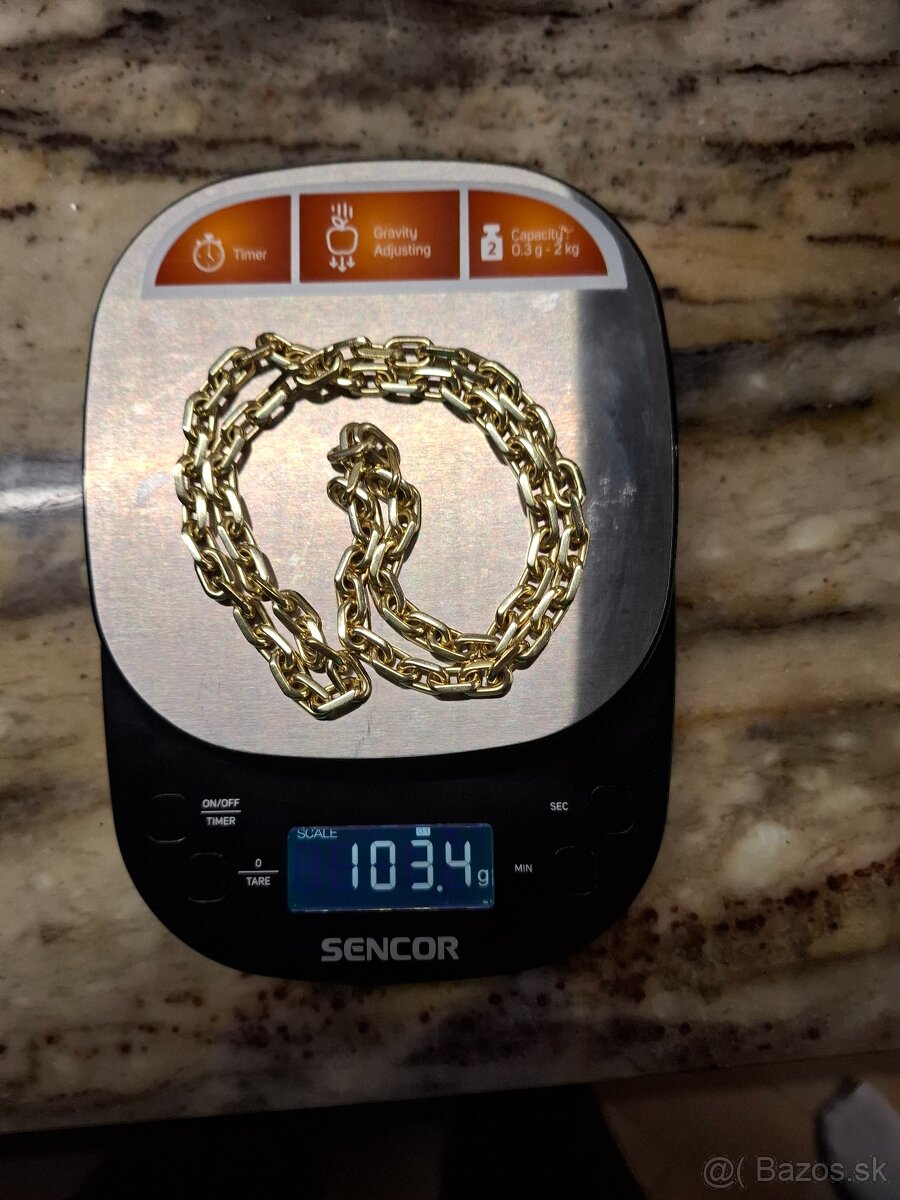 Zlaty puncovaný řetízek ruční - 4