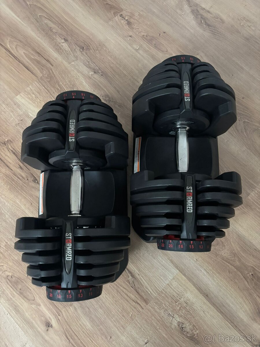 Predám nastaviteľné činky Stormred – 2 ks (5–40 kg) - 4
