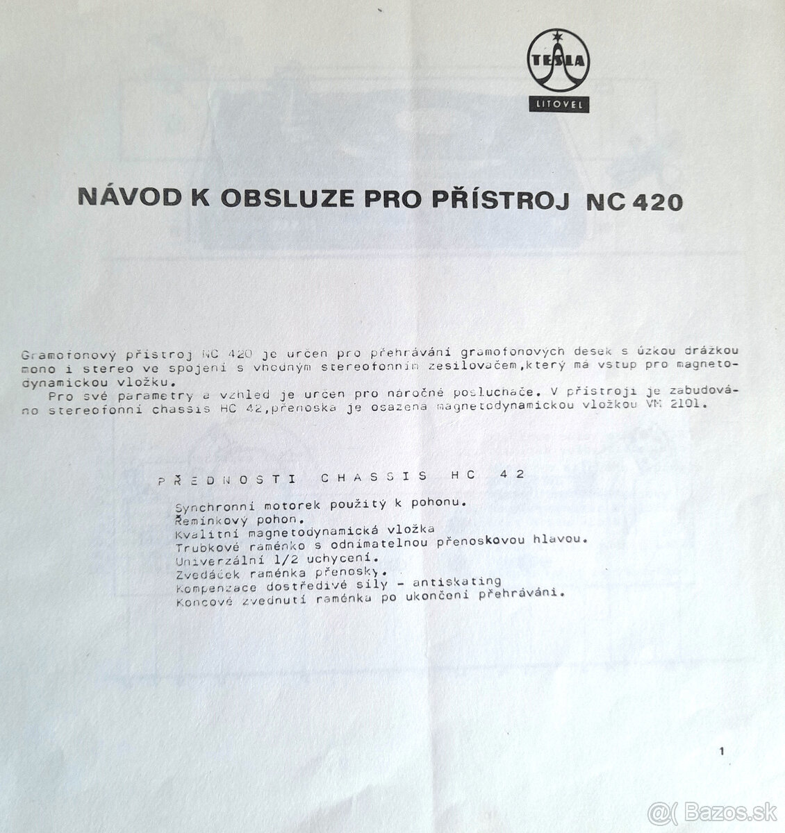 Manuál pre gramofón NC 420 a zosilovač AZS 215 - 4