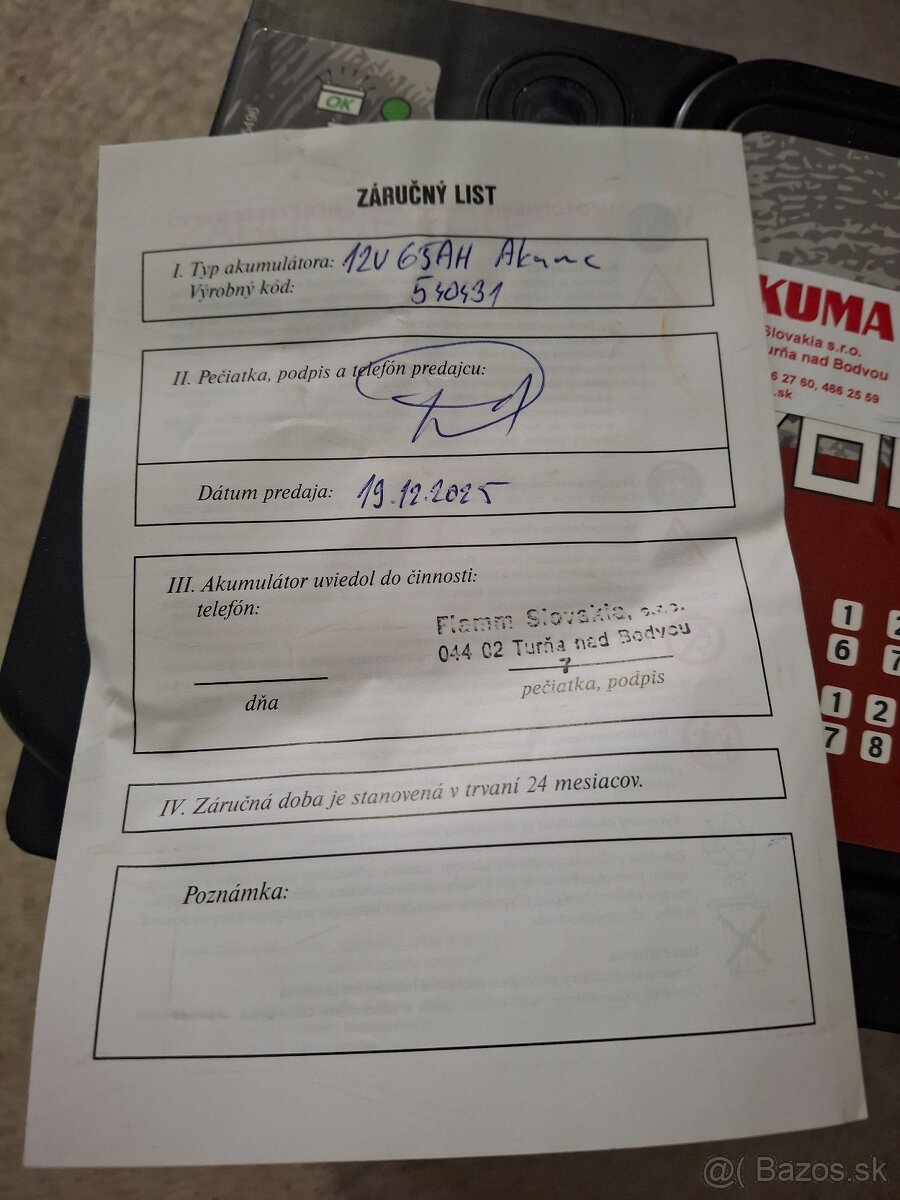 Nová autobatéria AKUMA VORTEK 12V 65Ah - 4