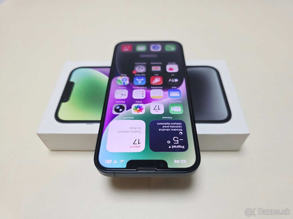 Predám Apple iPhone 14 128gb MIDNIGHT BATERKA 100% - 4