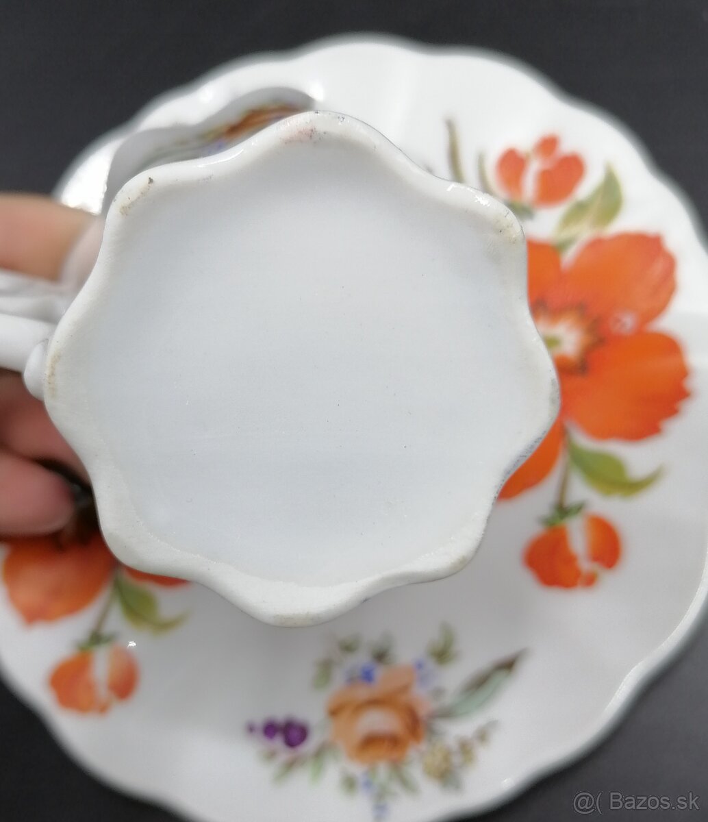 Šálky s podšálkami, porcelán - 4