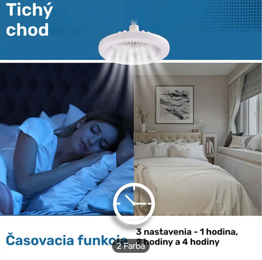 10-palcový E27 zásuvkový inteligentný ventilátor so svetlom - 4