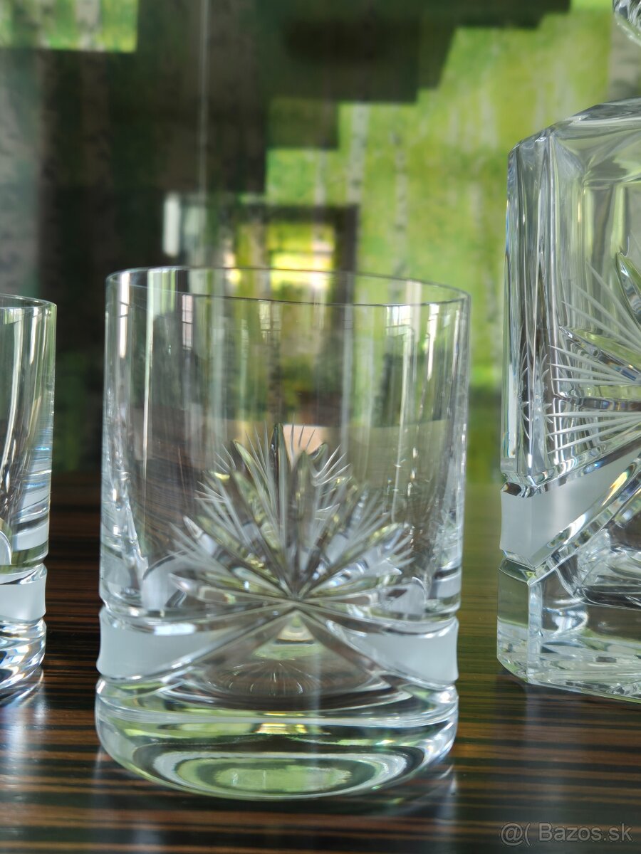 Krištáľový brúsený karafa set - 4