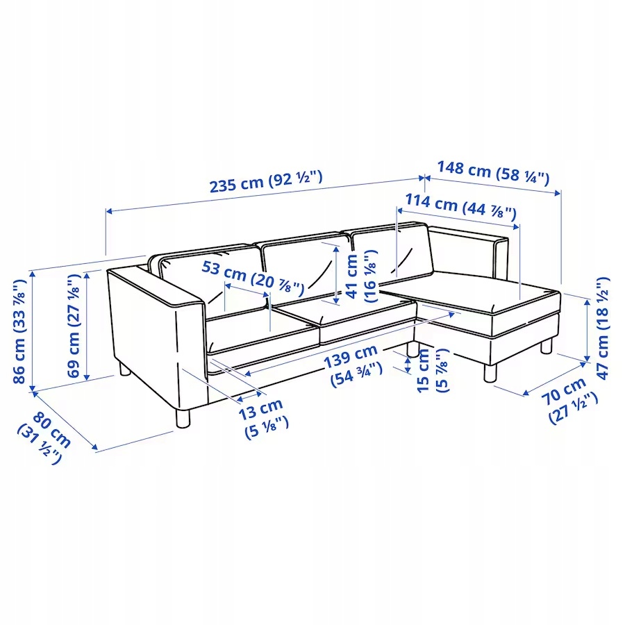 IKEA Parup 3 miestna pohovka s leňoškou - 4
