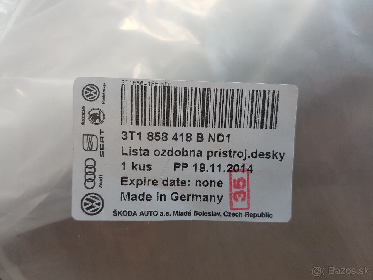 Predám novú dekoratívnu lištu do palubovky Superb 2 - 4