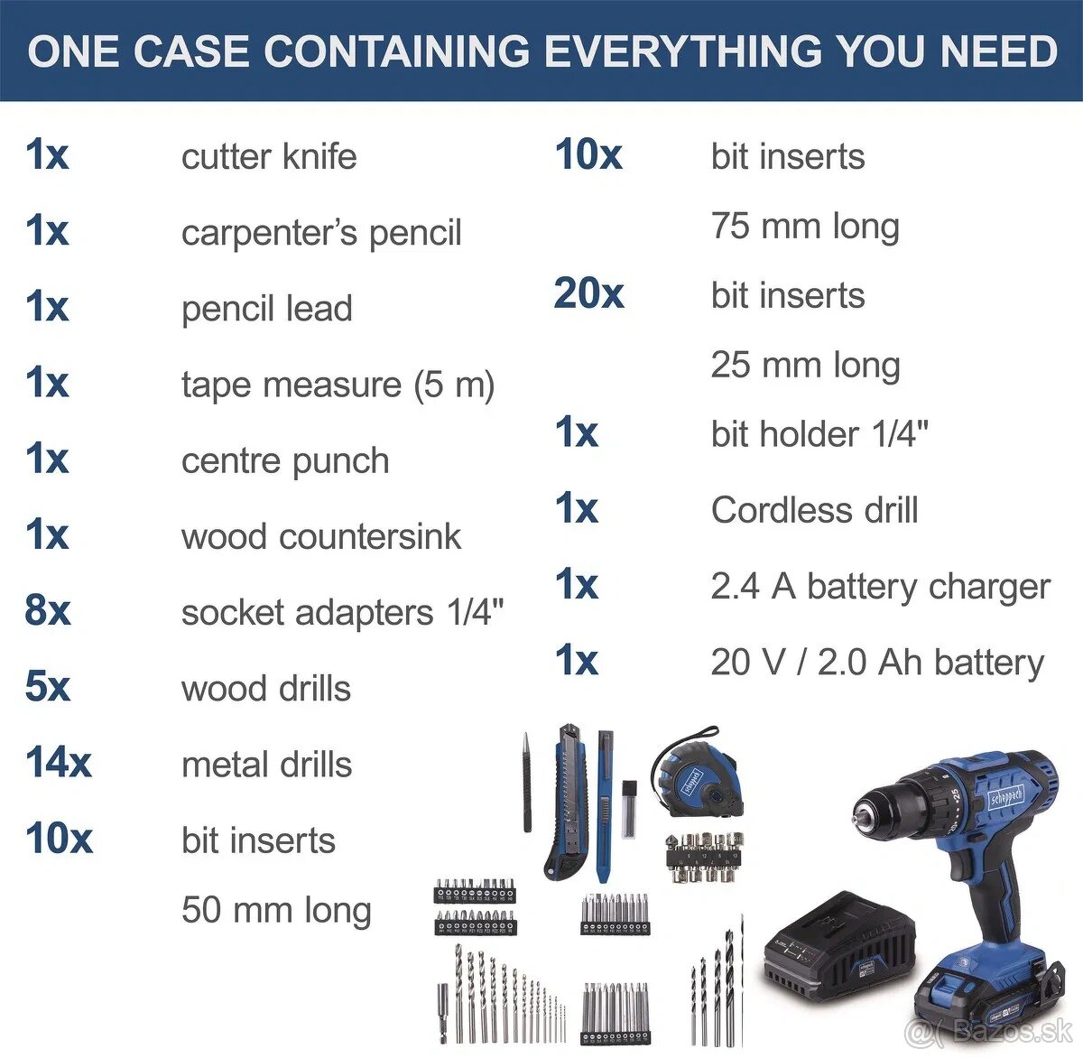 SCHEPPACH Vŕtací skrutkovač AKU 20V IXES s príslušenstvom - 4