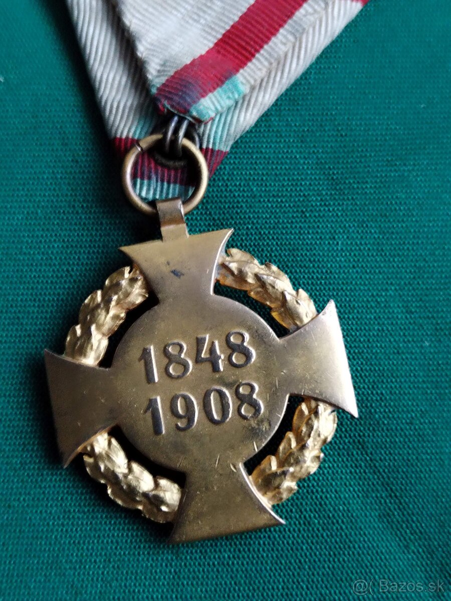 Vyzn, RU-FJI, vojenský jubilejný kríž 1908 Franz Jozef. - 4