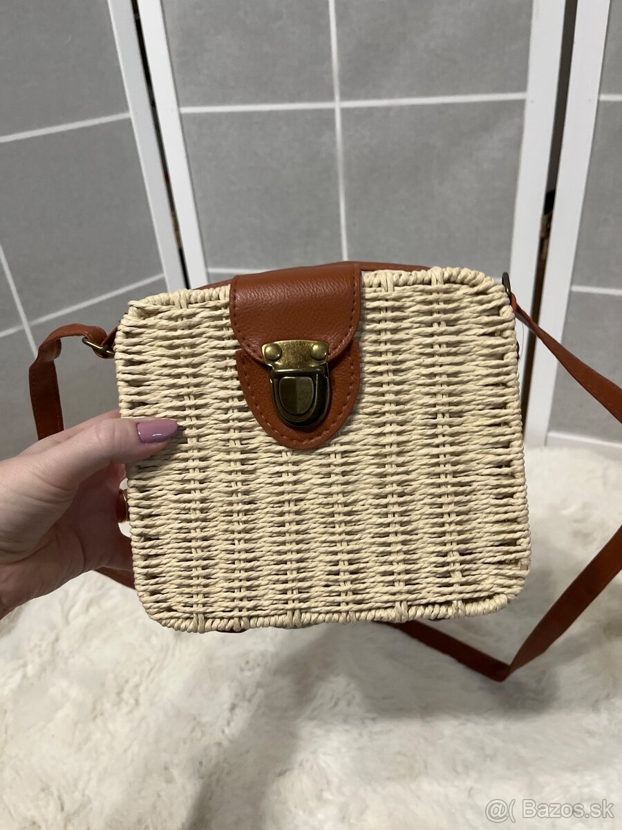 Damska slamená krémová kabelka - 4