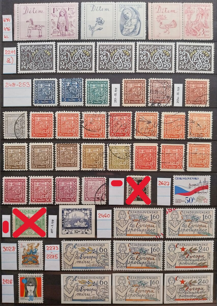 Známky ČSR – 1 - 4