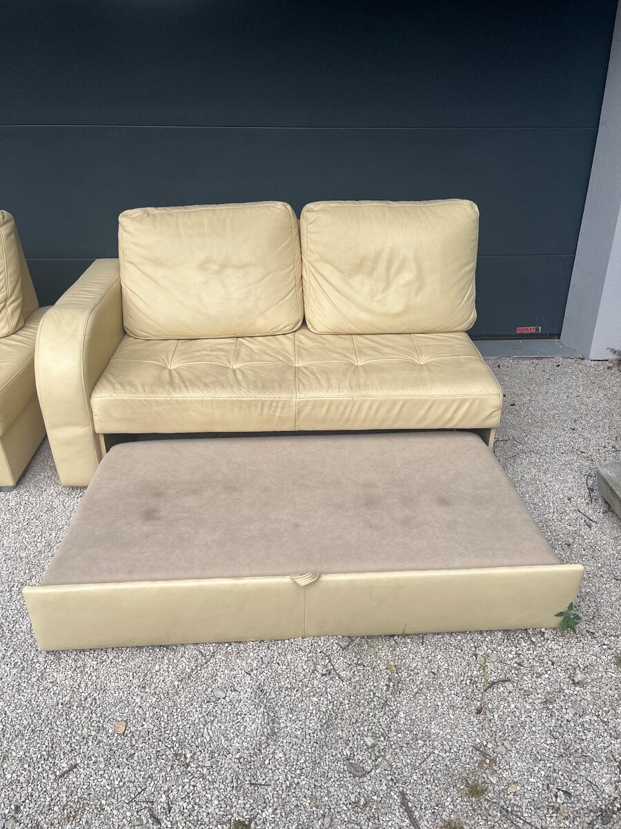 Rohova roztahovacia kožená sedačka - 4