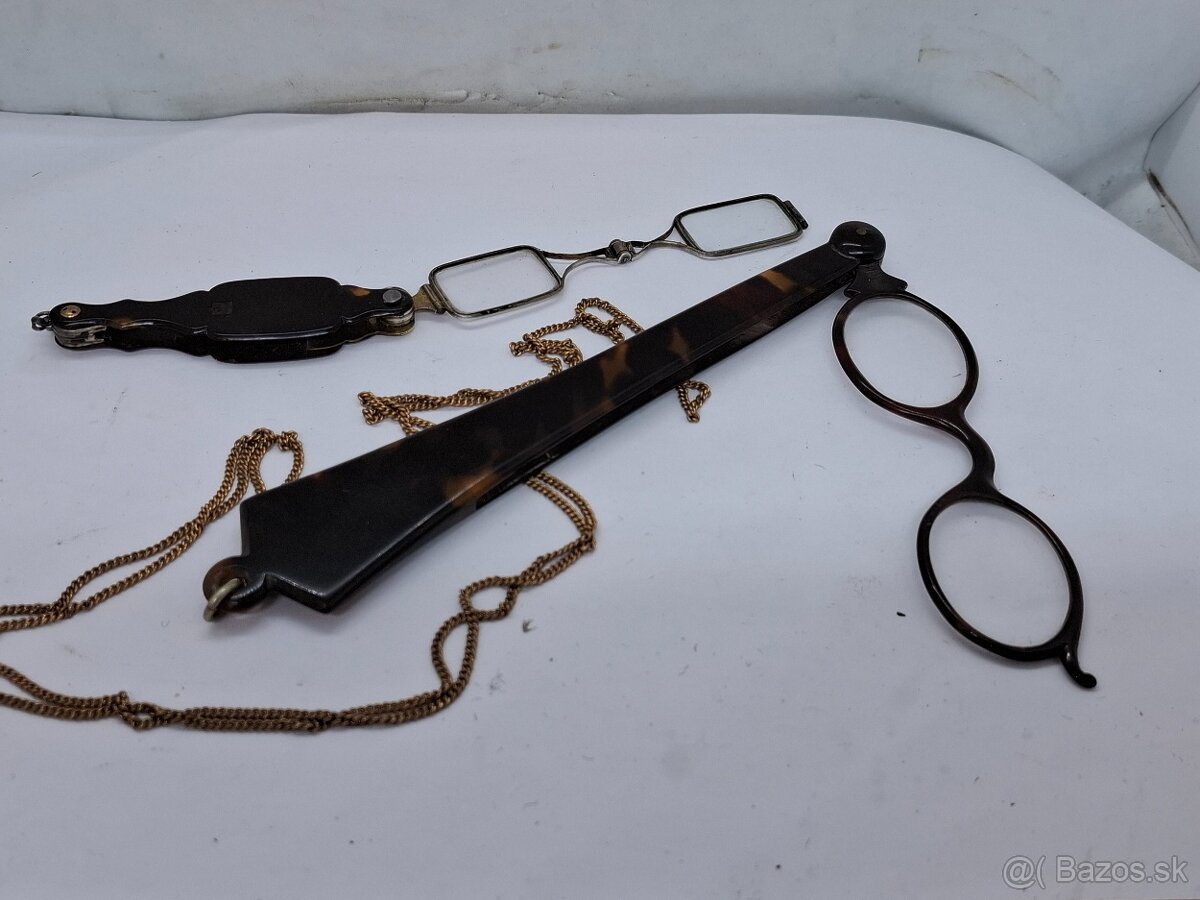 Predám starožitné okuliare lorňon kaučuk striebro kus 45€ - 4