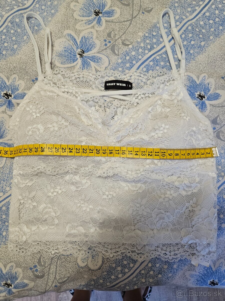Biely cipkovany top XS - 4
