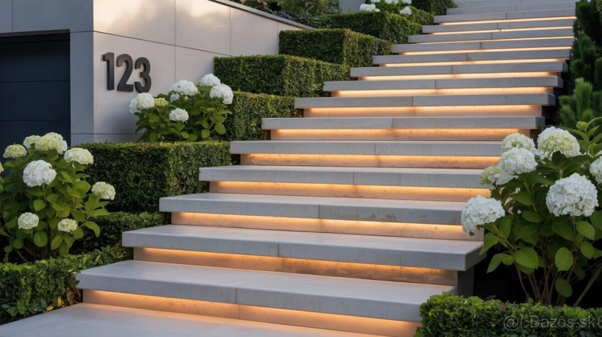 levitujuce schody, velkoformatova dlazba, betonove schody - 4