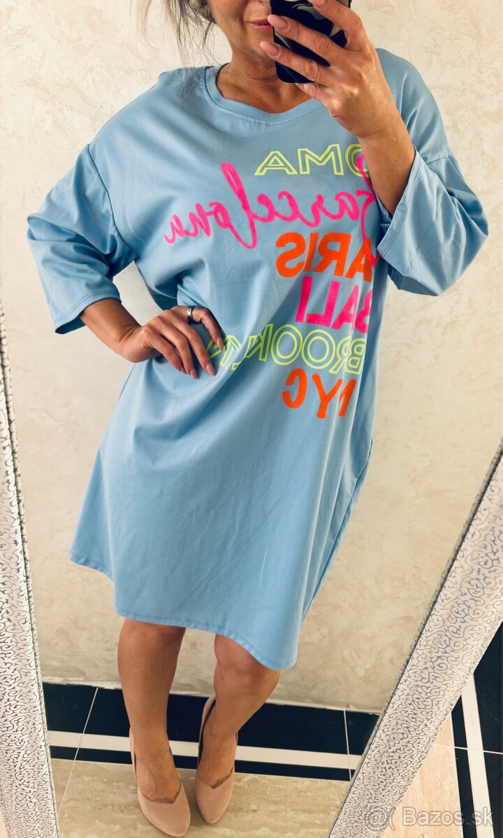 Damske voľne šaty city blue - 4
