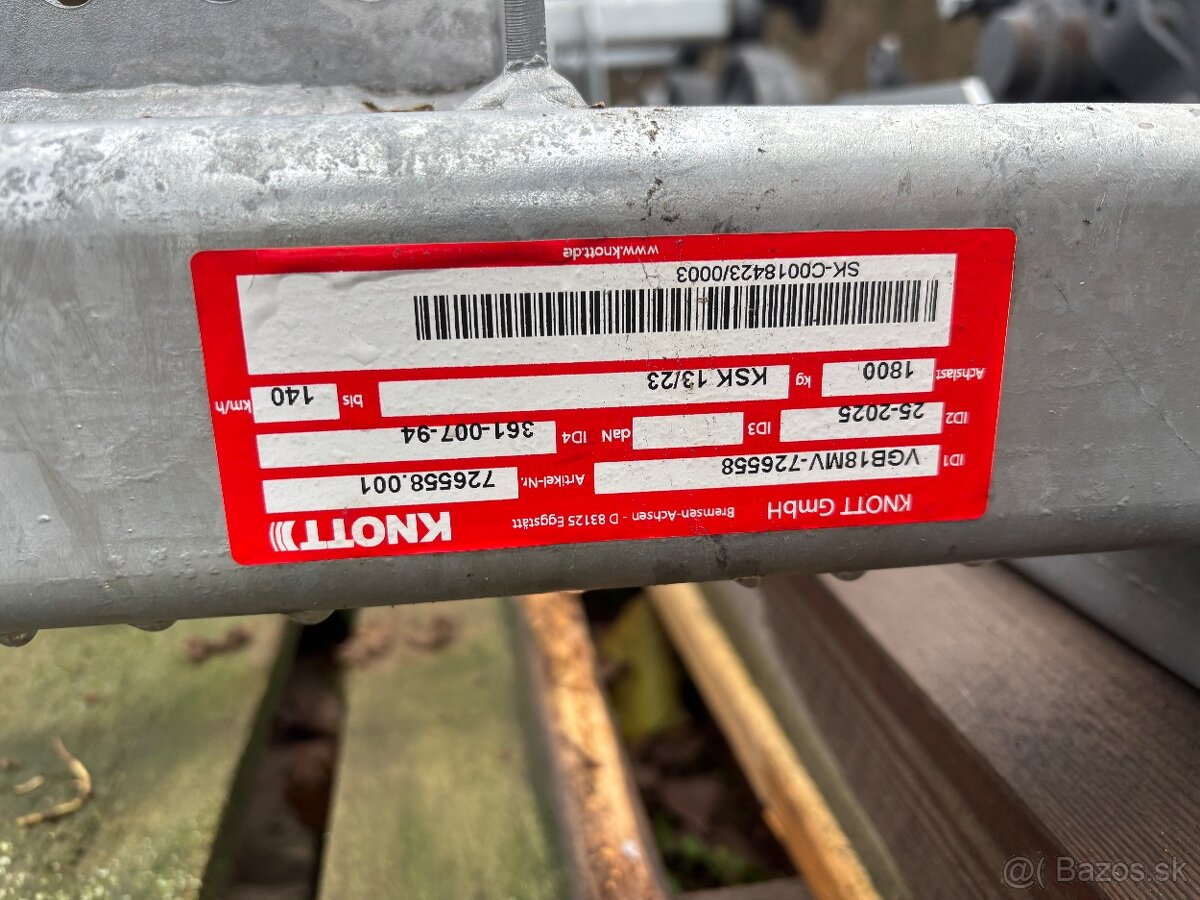 Náprava KNOTT 1800kg, 5x112 - 4