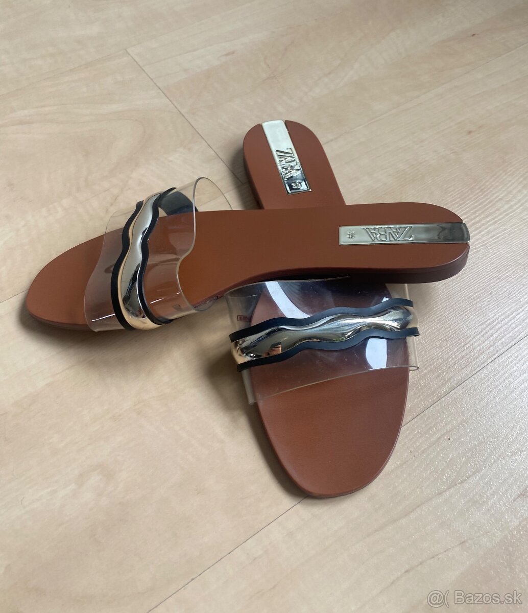 Letné šľapky ZARA s priesvitné elegantné - 4