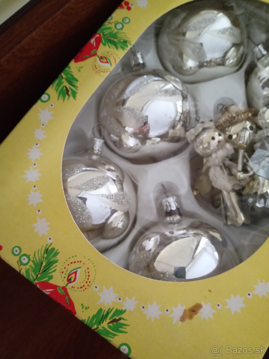 Staré zo skla-Gule,3xAnjelik, ozdobné reťaze - 4