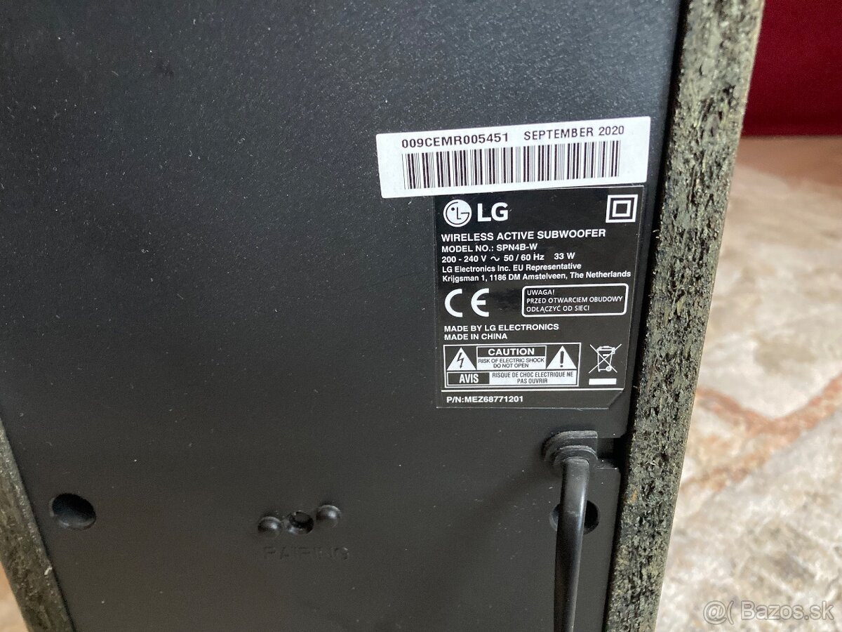 Predám subwoofer LG wireless - 4