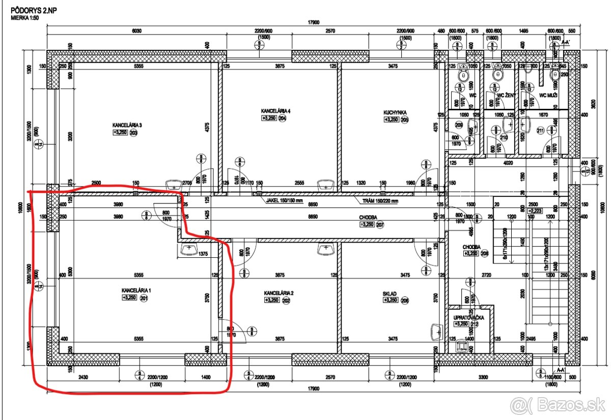 Dáme do prenájmu veľkú kanceláriu oproti urgentu v MI - 4
