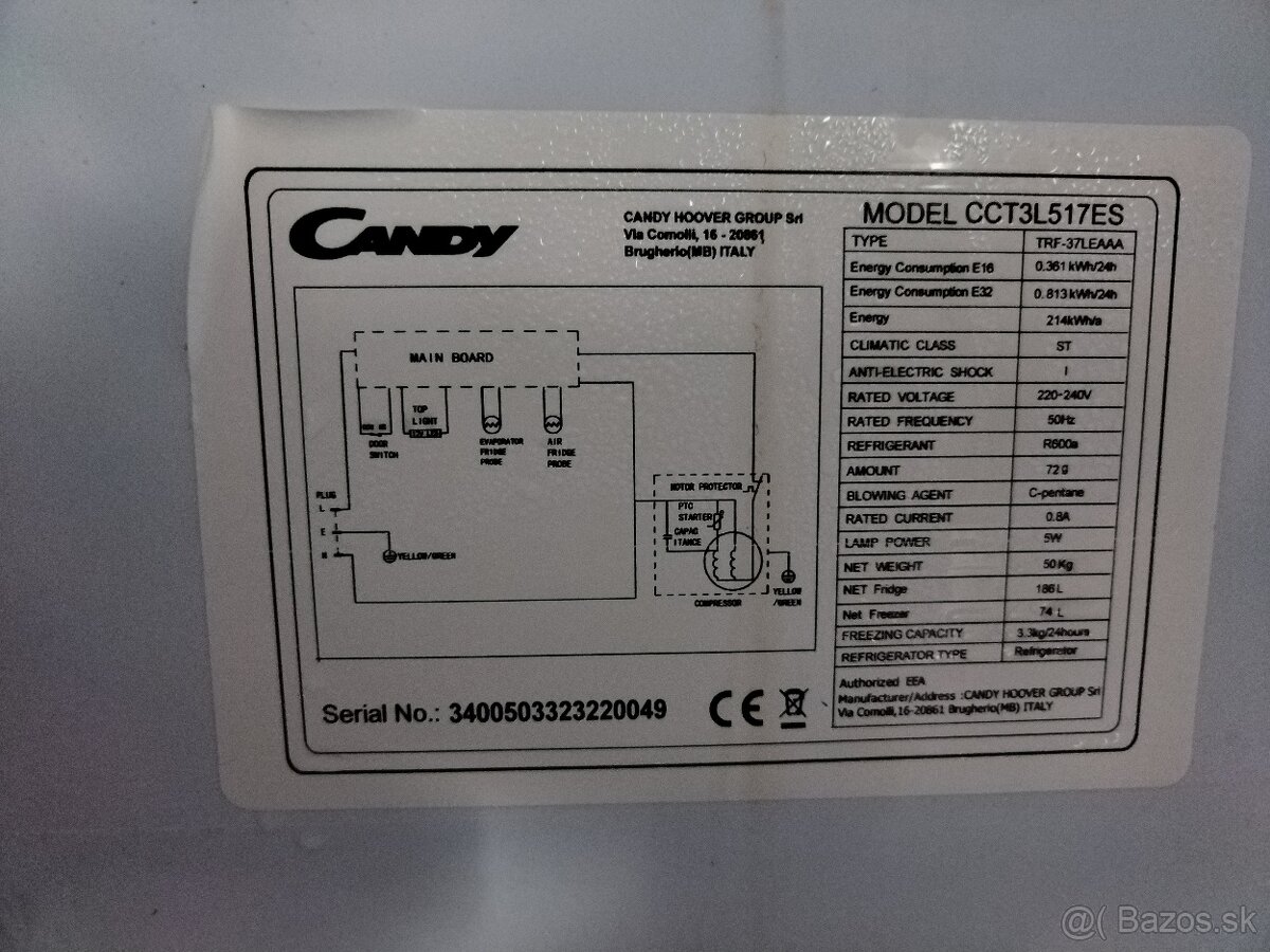 Chladnička s mrazničkou Candy - 4