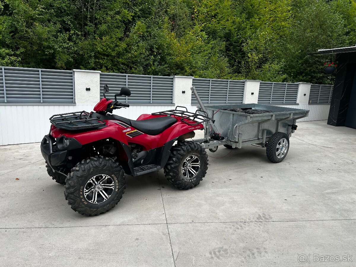 Kawasaki Brute Force 750+Výklopný Vozík+Radlica na sneh