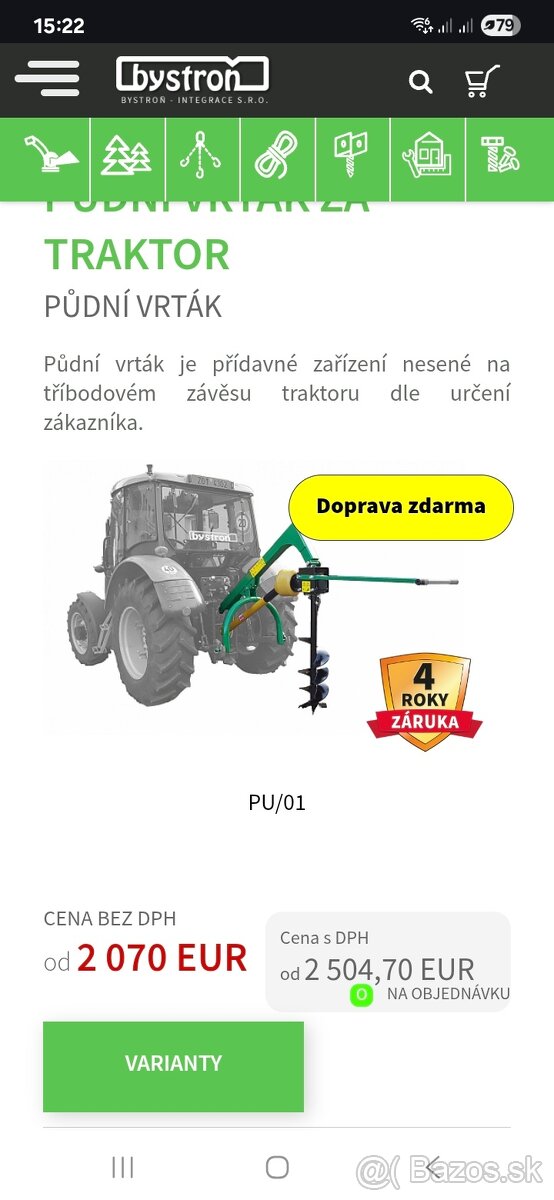 Zemný vrtak bistron na traktor - 4
