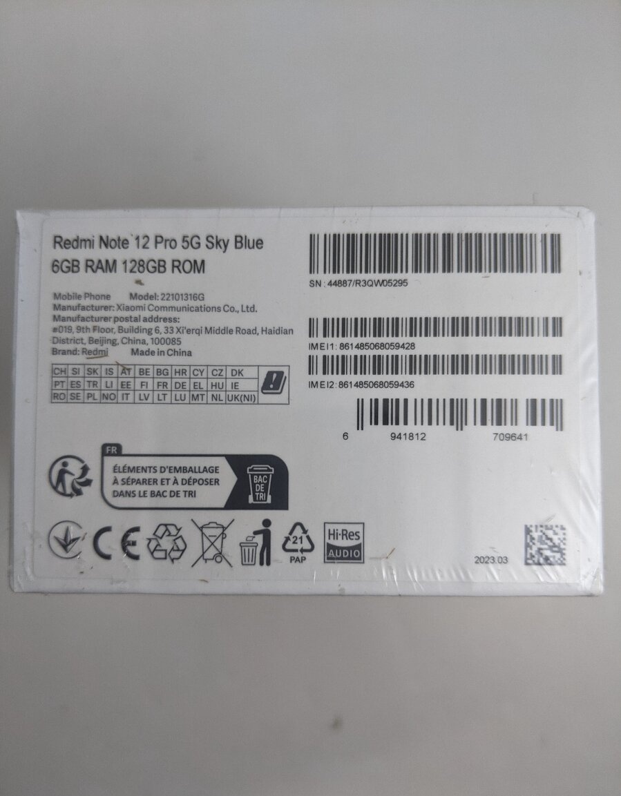 NEROZBALENÝ - Redmi Note 12 Pro 5G 6GB/128GB ROM - 4