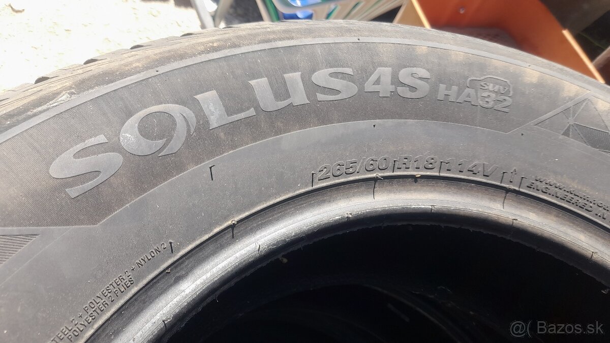 265/60 R18 Kumho Solus 4S HA32/celoročné - 4